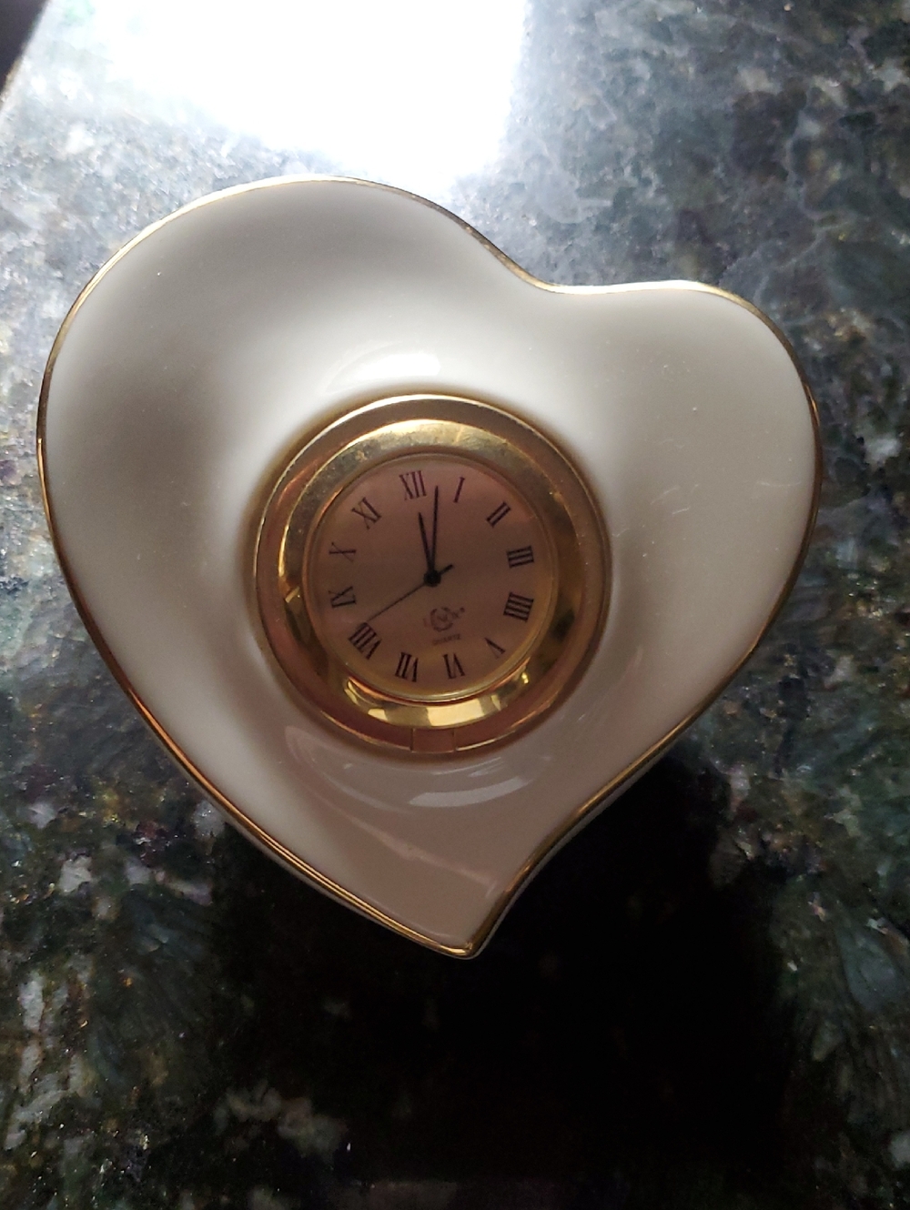 Lenox Porcelain Heart Shaped Clock